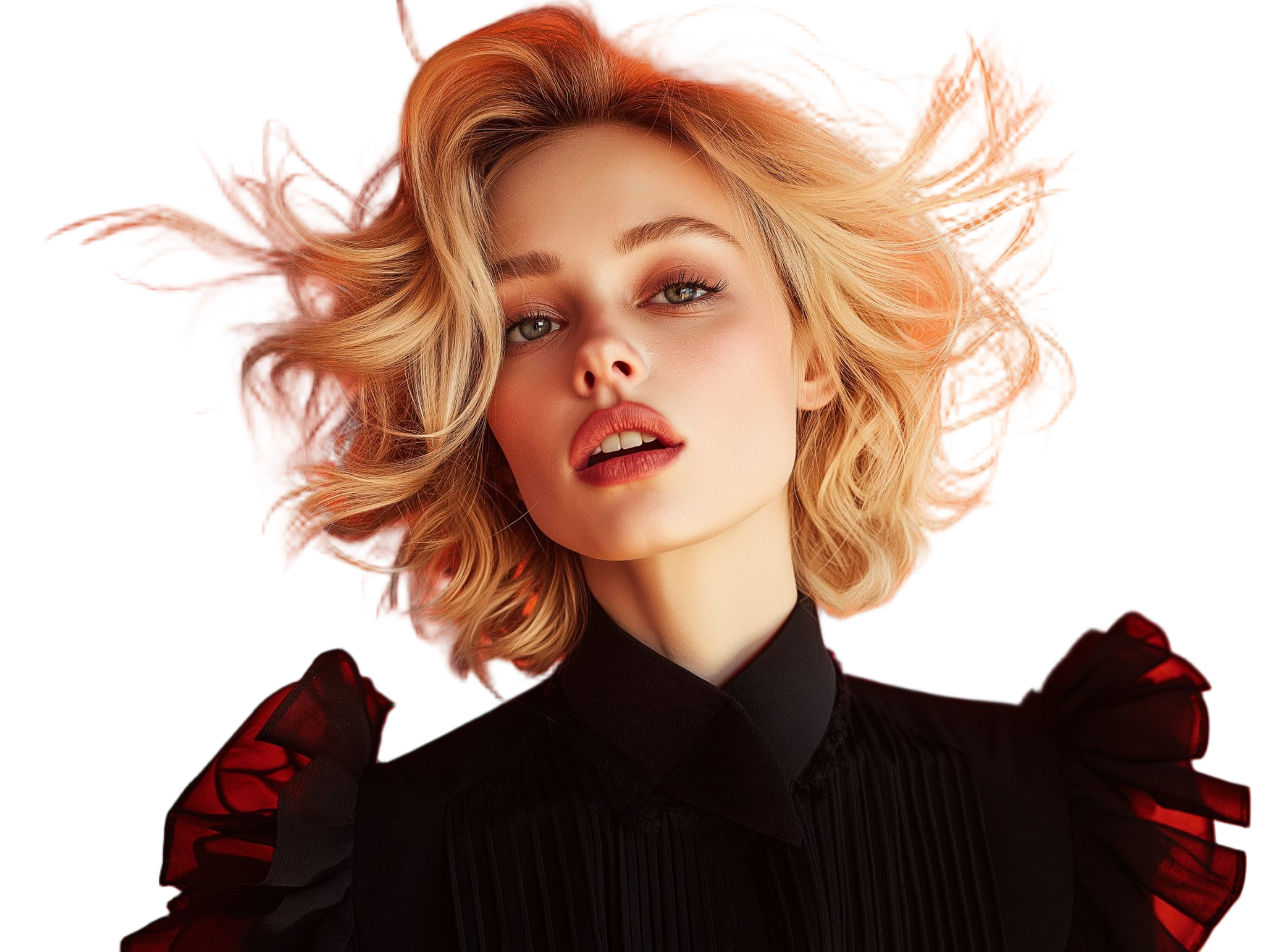 Product portrait after batch background removal with precise edge detection and transparent background