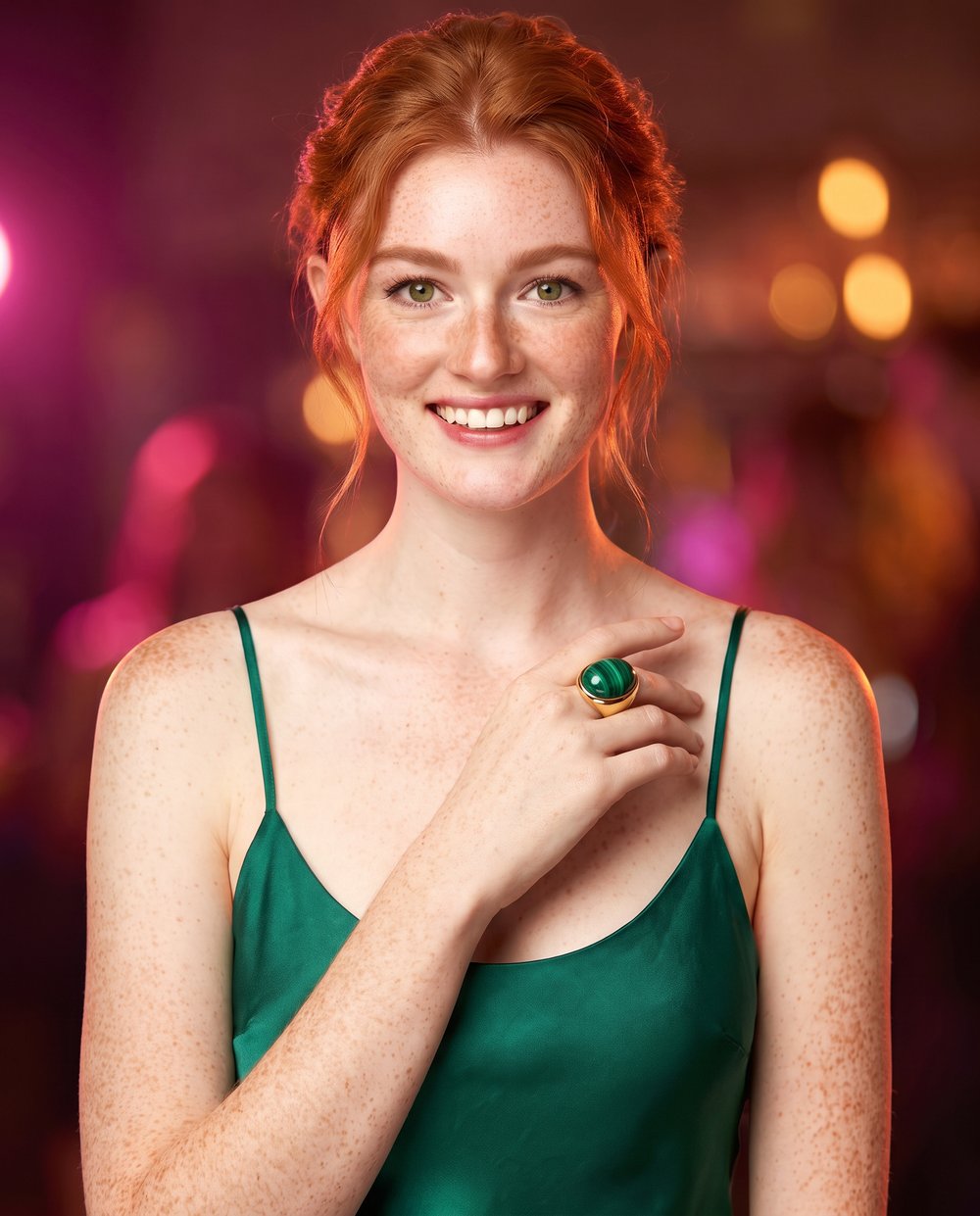 Malachite cocktail ring · party night