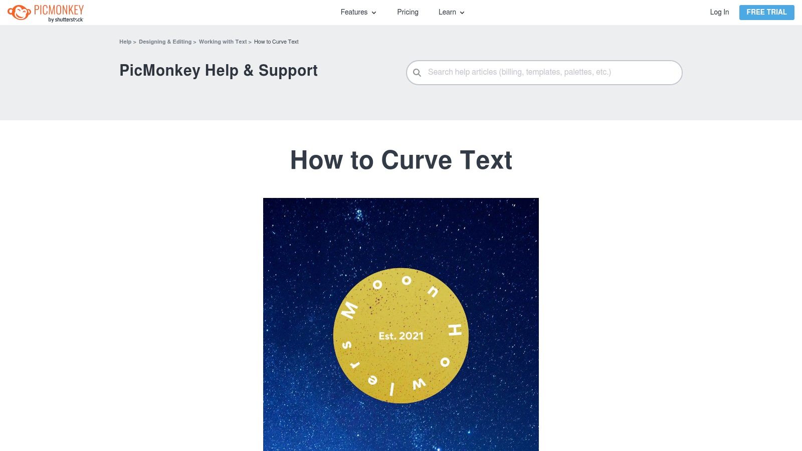 PicMonkey, Curve Text (Arc/Circle)