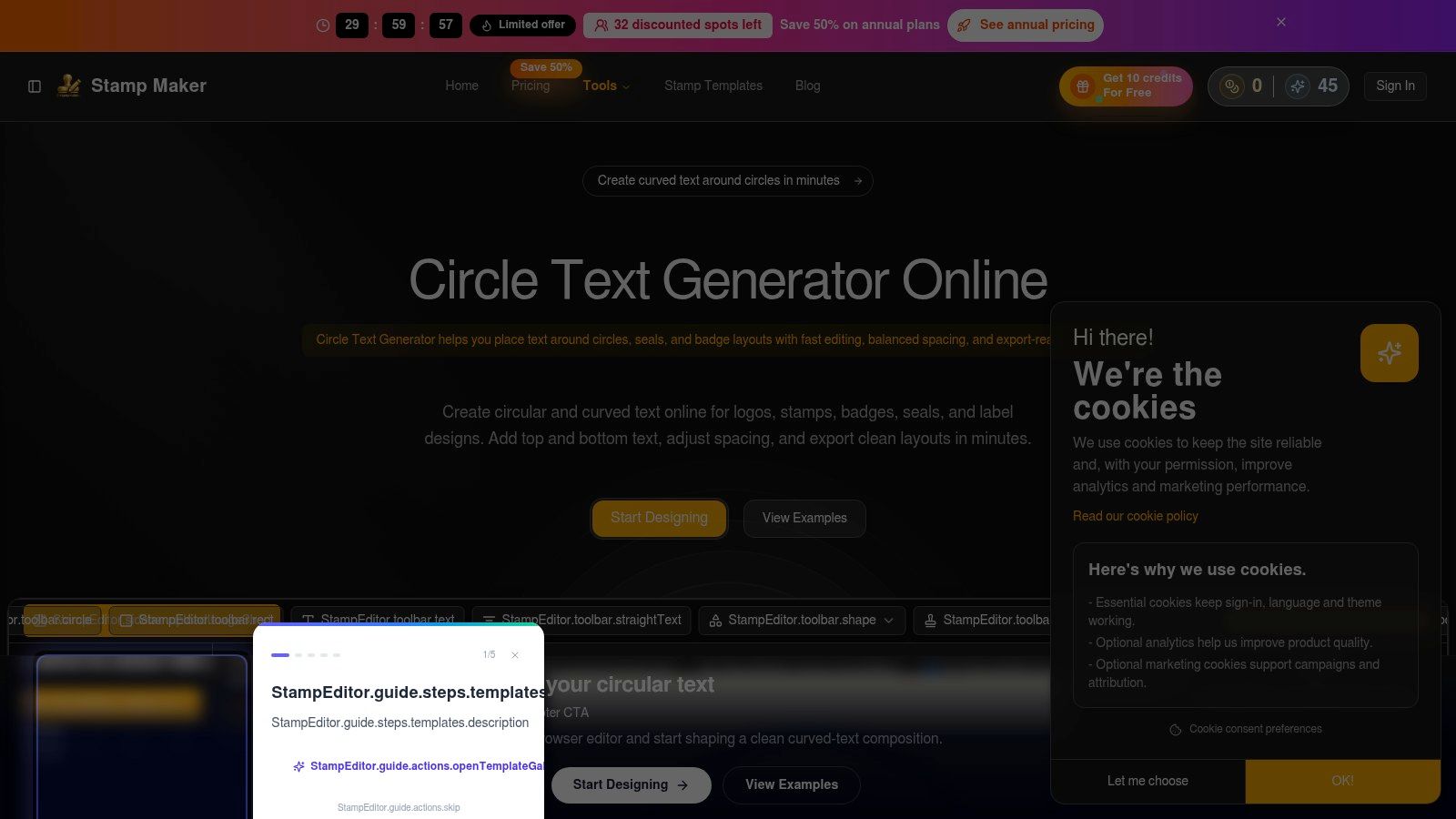 Stampmaker.io, Circle Text Generator
