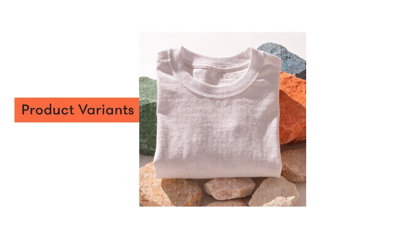 A clean white t-shirt folded neatly on top of several colorful natural rocks and stones.