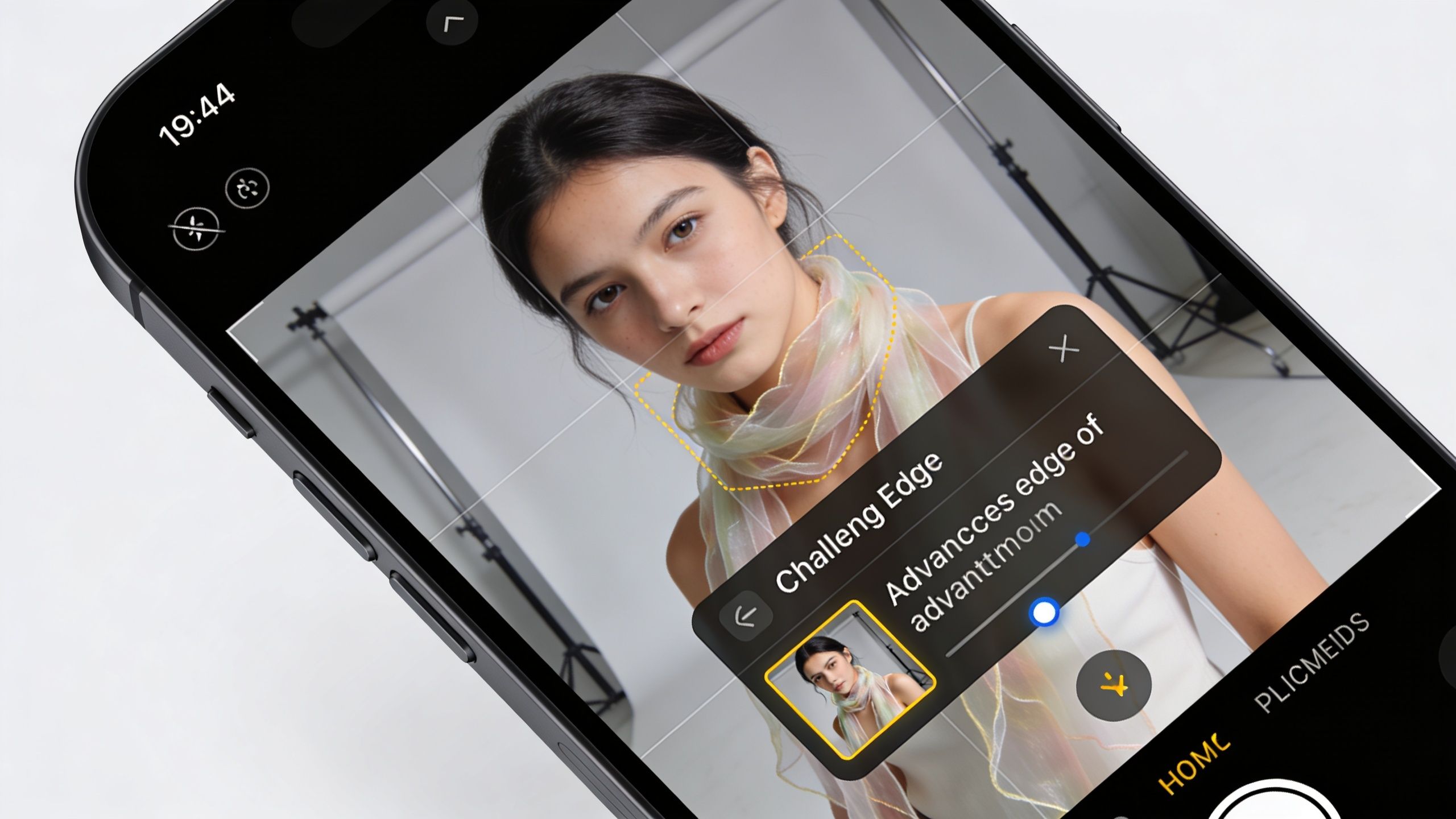 A close-up of a smartphone screen showing a photo editing app feature to remove image backgrounds.