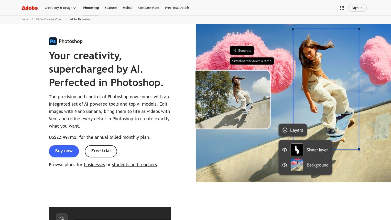 Screenshot from https://www.adobe.com/products/photoshop.html