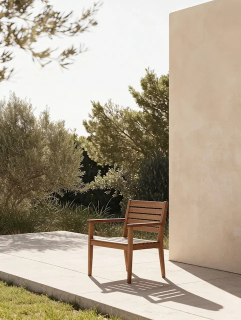 Slatted patio chair, original photo