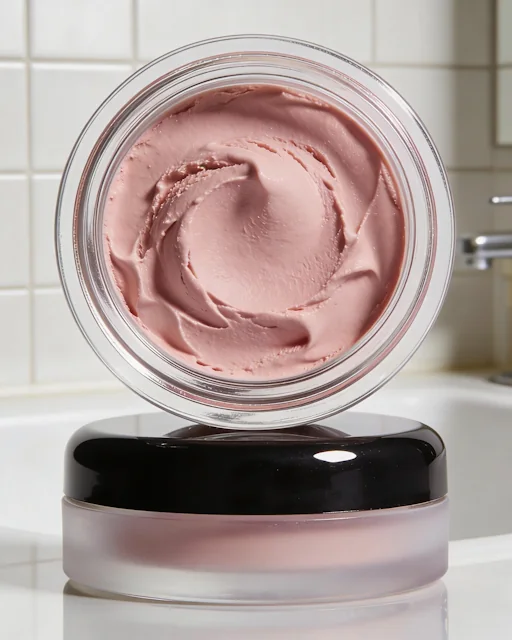 Glass skincare jar, original photo